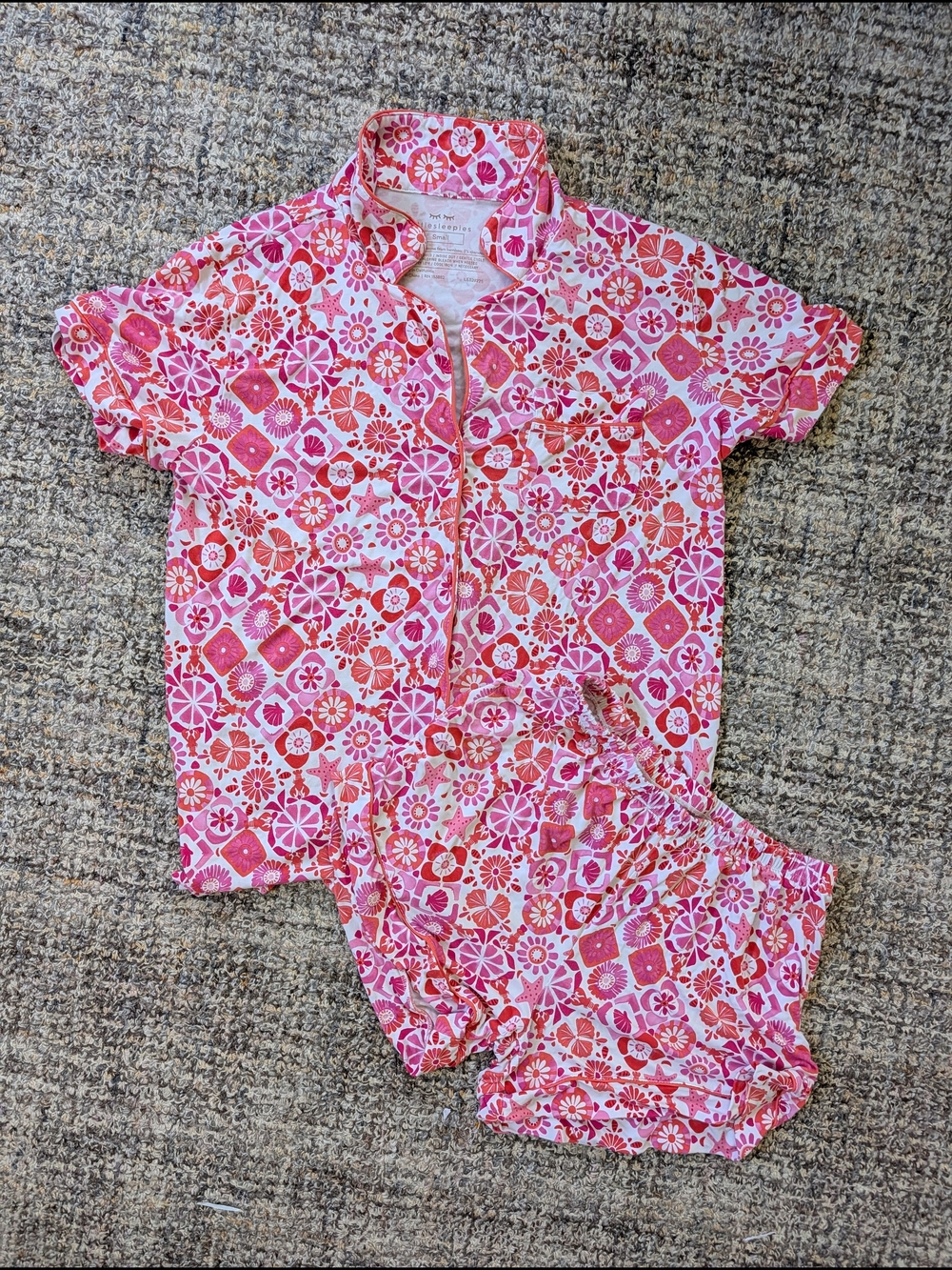 Little Sleepies Coastal Gems Women's Short Pajama Set Size Small